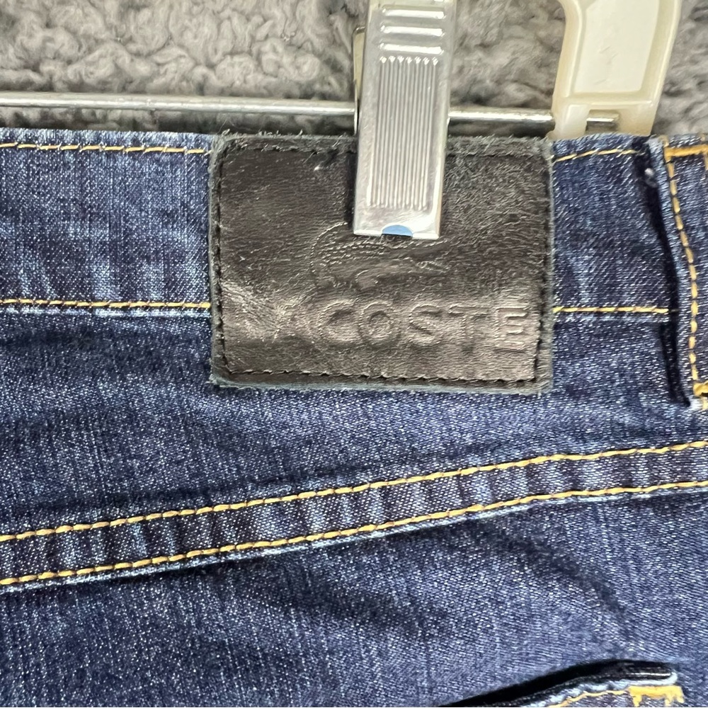 VTG Y2K Lacoste Blue Jeans Low Rise Patch Pocket Straight Leg Denim Sz 38 (US 8) - Picture 14 of 14